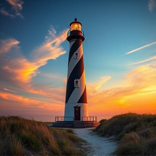 A lighthouse at Tybee Island.